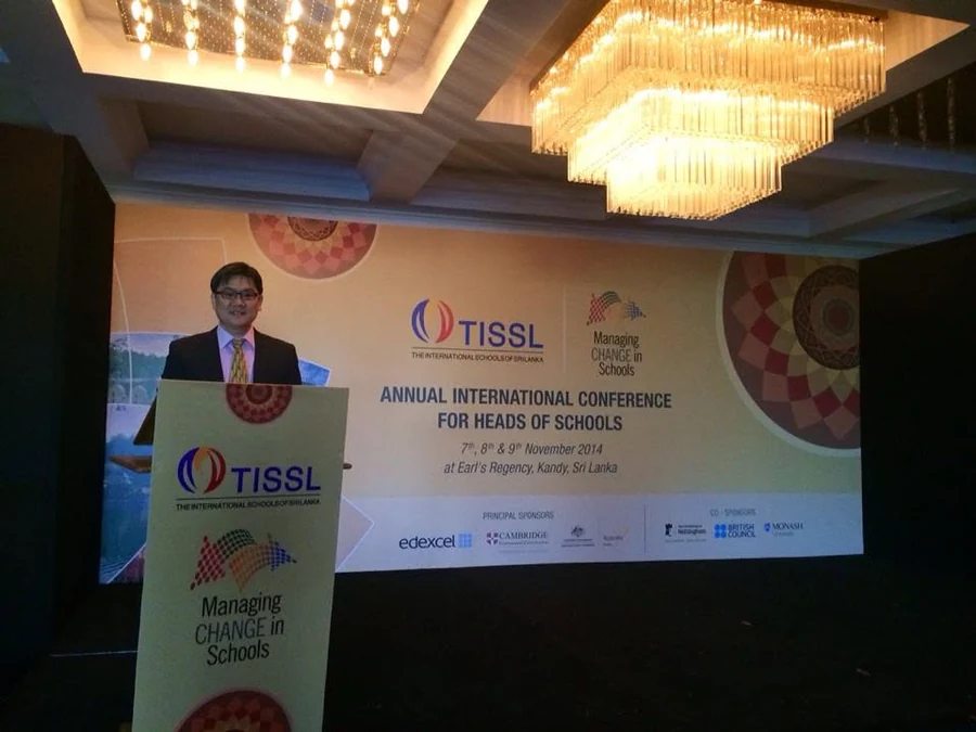 Dr Benson Soong speaking at the TISSL Annual International Conference for Heads of Schools, Kandy, Sri Lanka, 2014